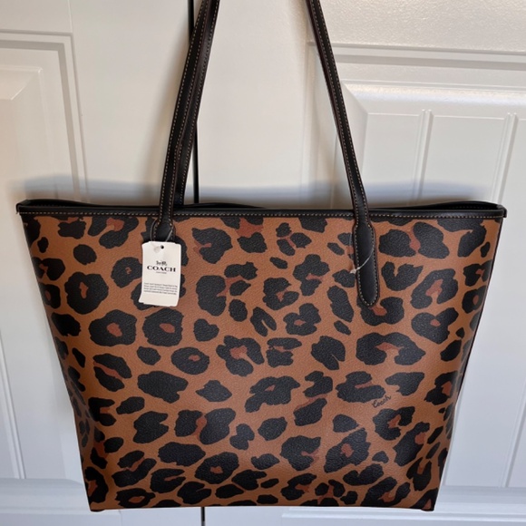 Coach Leopard City Tote - Picture 2 of 3